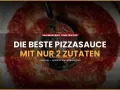 San Marzano Tomaten DOP: Die beste Pizzasauce mit nur 2 Zutaten. Cremige, rote Sauce wird auf einen Pizzateig aufgetragen.