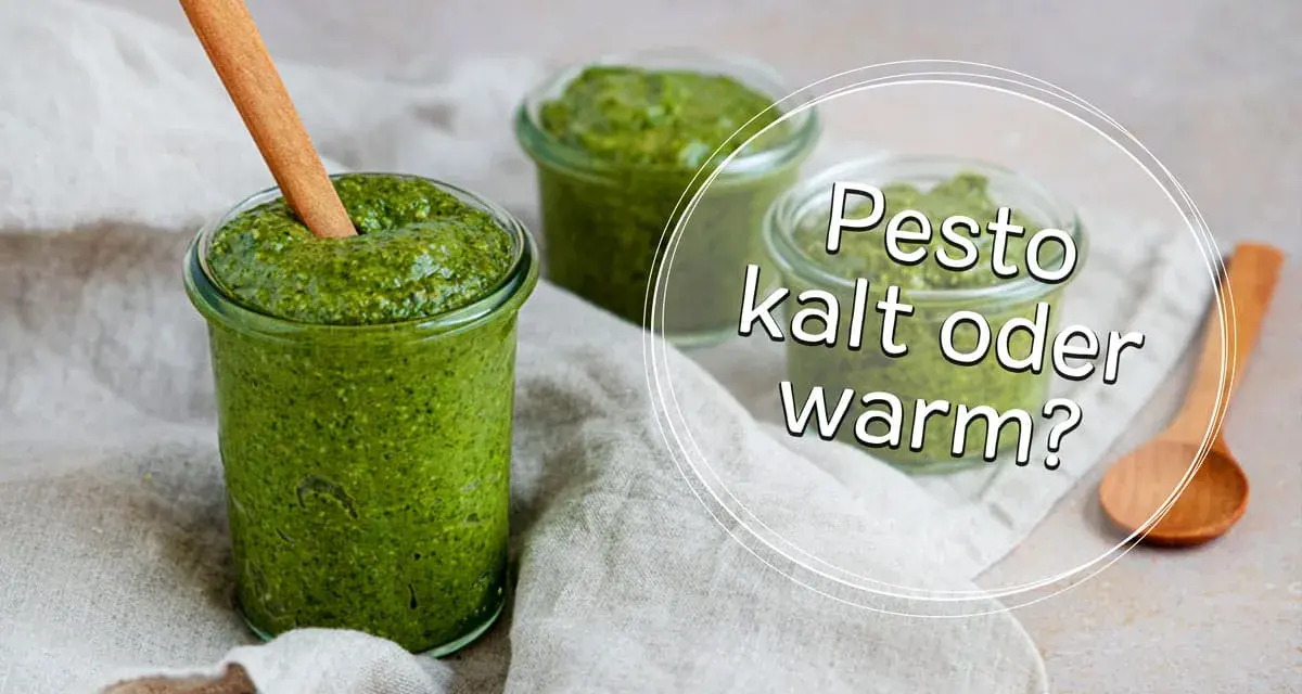 Frisches Pesto in Gläsern, bereit zum Genuss. Ob kalt oder warm, Pesto ist immer ein Genuss.