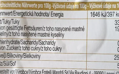 Nährwertangaben für Pecorino: 33g Fett, 25g Eiweiß, 0g Zucker. Ein gesunder Genuss!