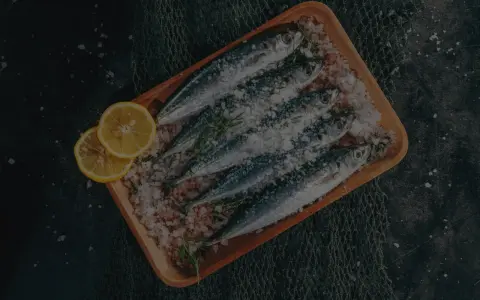 Frische Sardinen und Sardellen, auf einem Holzbrett mit Salz und Zitrone, ein kulinarischer Unterschied.