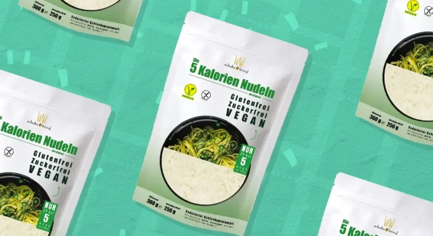 Die 5 Kalorien Nudeln von Schultz & König sind eine glutenfreie, zuckerfreie und vegane Option, die zeigt, welche Nudeln am wenigsten Kalorien haben.